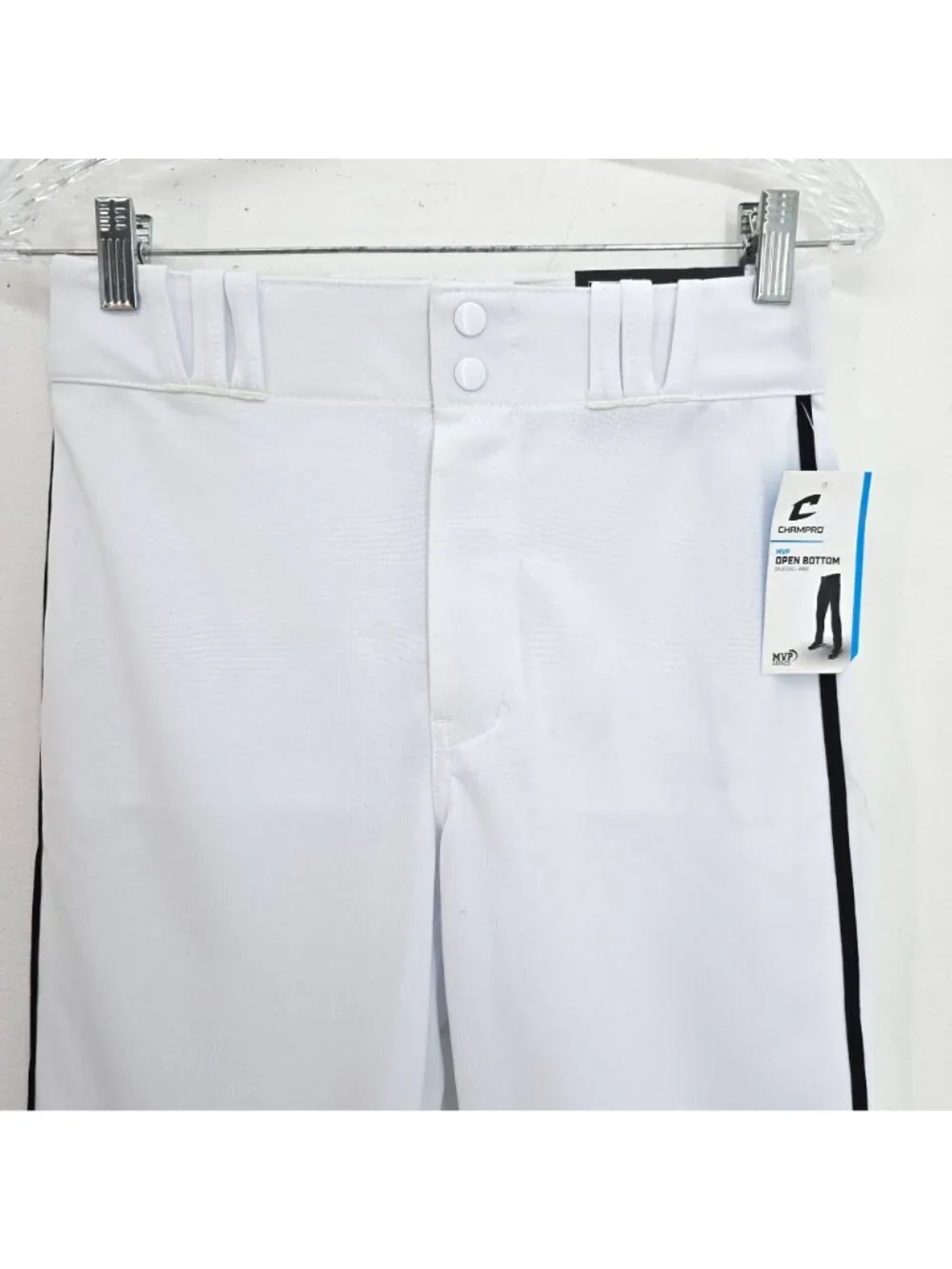 NWT Champro White Open Bottom Relaxed Fit MVP Baseball Softball Pant Youth XL